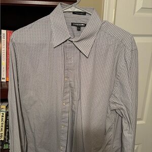 Express Black and White Geometric Shirt